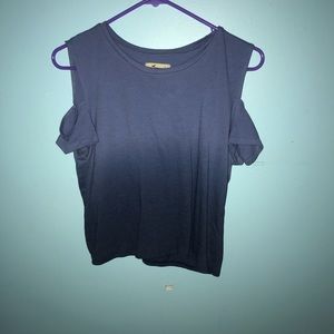 Blue off the shoulder tee